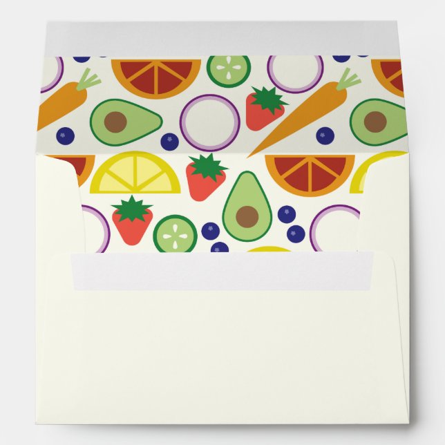 Enveloppe Fruits et légumes modernes sur mesure (Dos (Bas))