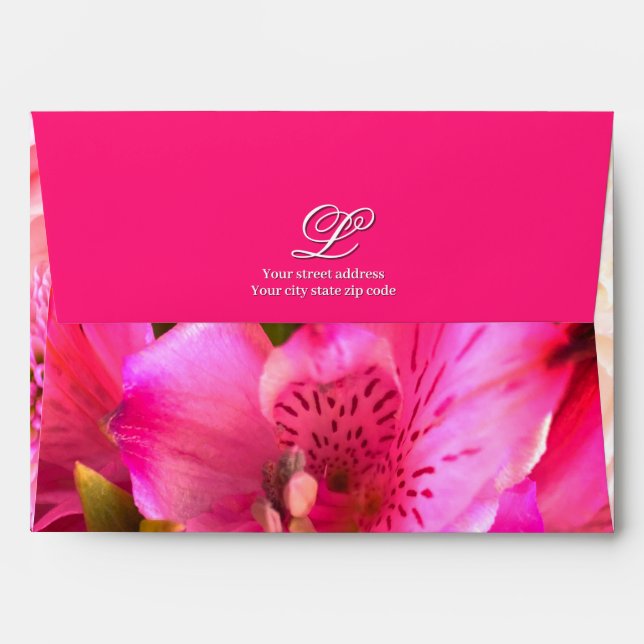 Enveloppe Fuchsia Florals Envelope (Dos (Haut rabat))
