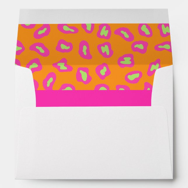 Enveloppe Fuchsia Pink & Orange Zebra & Cheetah Skin (Dos (Bas))