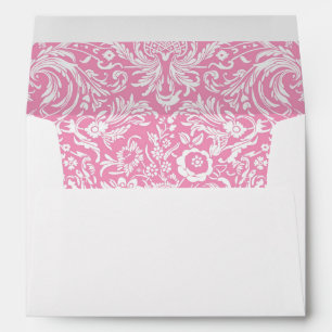 Enveloppe Fuchsia rose ananas Victorian Vintage Damask