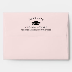 Enveloppe Fuchsia rose pâle Graduation Florale