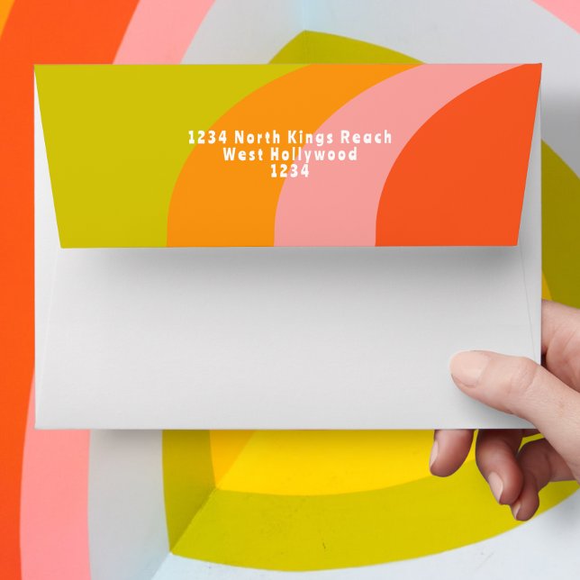 Enveloppe Fun Bold Retro Citrus Mariage (Fun Bold Retro Citrus Wedding Envelope from Ricaso. Ideal for the fun loving couple)