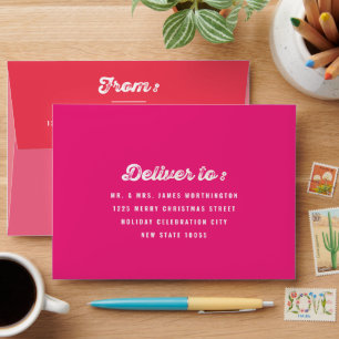 Enveloppe Fun Falalalala Bold Script Sur Rouge Moderne Vacan