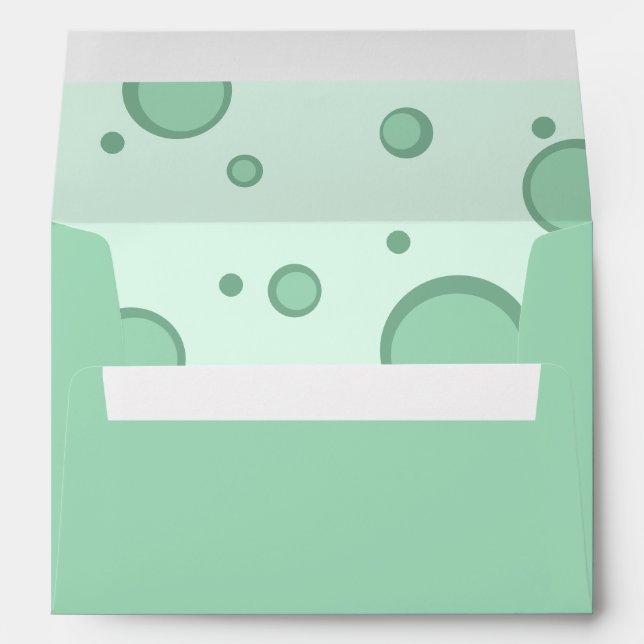 Enveloppe Fun Green Cercles Super Retro Mariage (Dos (Bas))
