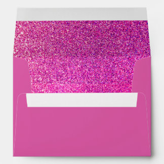 Enveloppe Fun Retro Glitzer Hot Pink avec Gems