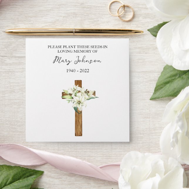Enveloppe funéraire de paquet de graines de Lily C (Wedding)