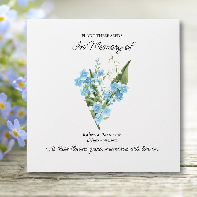 Enveloppe Funeral Memorial Favor, Forget-Me-Not Flowers (Créateur téléchargé)