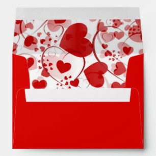 Enveloppe Funny Heart Motif VII - rouge blanc + votre idée