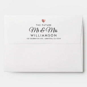 Enveloppe Futur M. et Mme Rose Gold Engagement Party