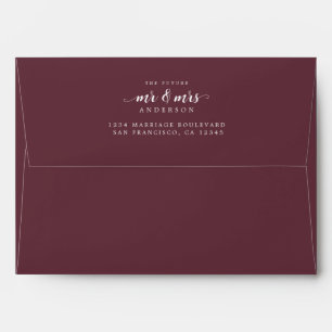 Enveloppe Futur M. Mme Burgundy Adresse de retour Envelope