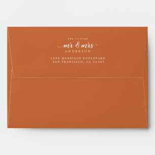 Enveloppe Futur M. Mme Burnt Orange Adresse de retour Envelo