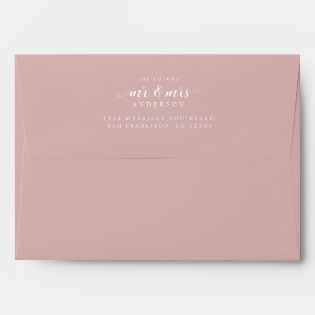 Enveloppe Futur M. Mme Mariage Pink Retour Adresse Envelope (Dos (Haut rabat))
