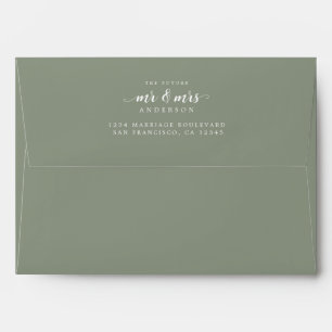 Enveloppe Futur M. Mme Sage Green Adresse de retour Envelope