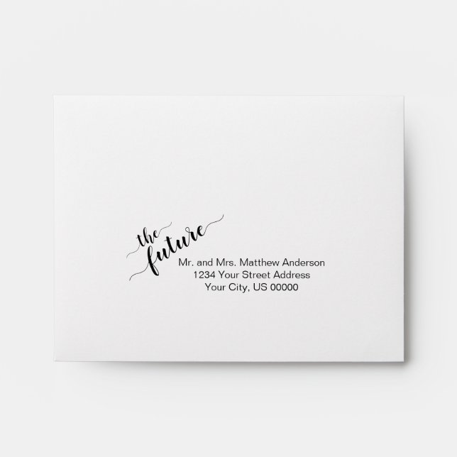 Enveloppe Futurs M. et Mme White Floral RSVP (Devant)