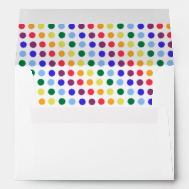 Enveloppe Fuzzy Rainbow Polka Dot Nuages (Dos (Bas))