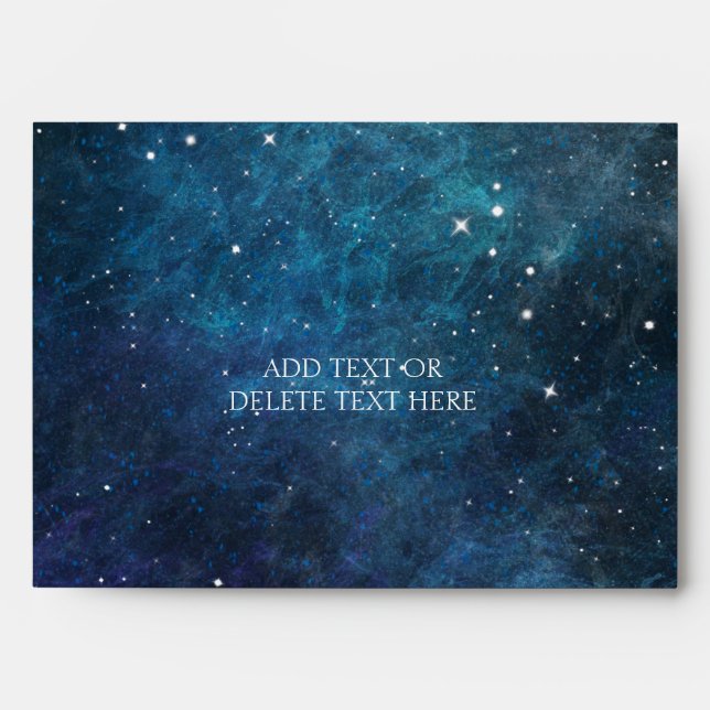 Enveloppe Galaxie bleu violet Mariage personnalisé (Devant)