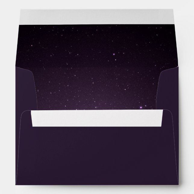 Enveloppe Galaxie céleste violette foncée Mariage étoile (Dos (Bas))