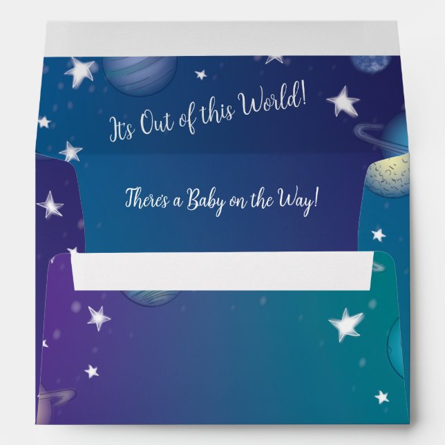 Enveloppe Galaxie du Baby shower spatial (Dos (Bas))