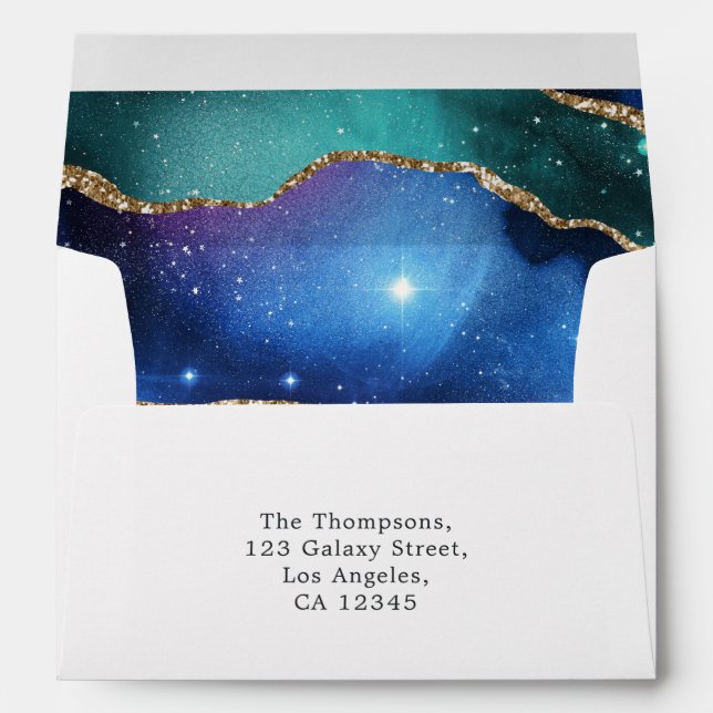 Enveloppe Galaxy Agate Bat mitzvah (Dos (Bas))
