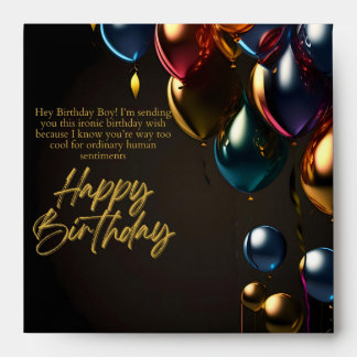 Enveloppe Garçon d'anniversaire ironique
