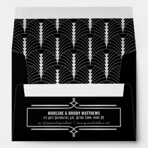 Enveloppe Gatsby Art déco Mariage 25e anniversaire d'argent