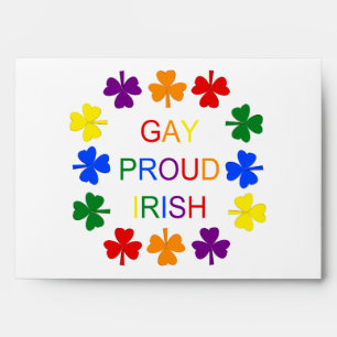 Enveloppe Gay Fier Irlandais LGBT Rainbow Shamrocks