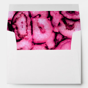 Enveloppe Géodes d'âge à quartz rose motif abstrait