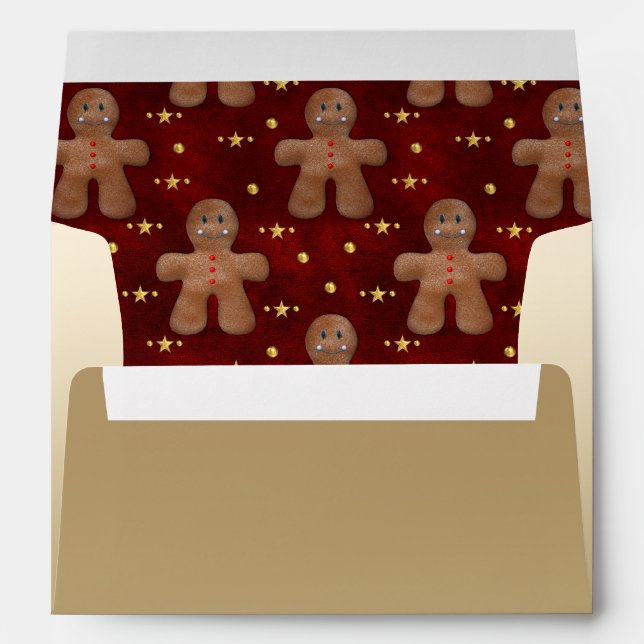 Enveloppe Gingerbread Homme Joie Noël (Dos (Bas))
