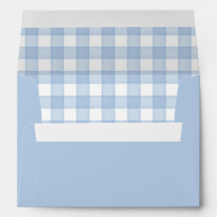 Enveloppe Gingham Aquarelle Bleu