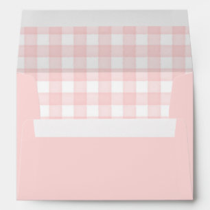 Enveloppe Gingham Aquarelle Rose
