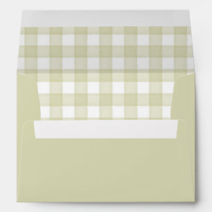 Enveloppe Gingham Aquarelle Vert