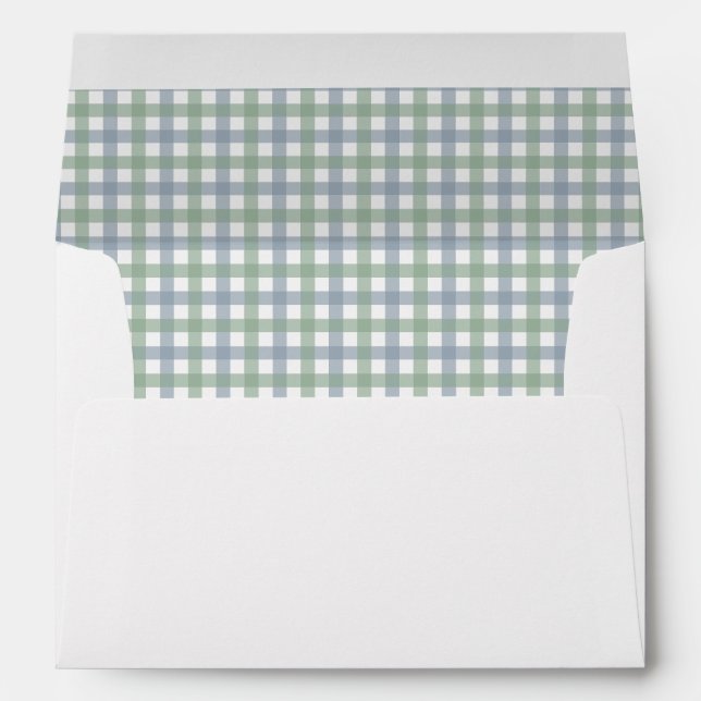 Enveloppe Gingham Bleu et Vert (Dos (Bas))