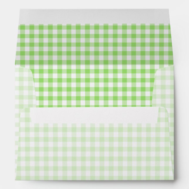 Enveloppe Gingham Classique Vert de Printemps (Dos (Bas))