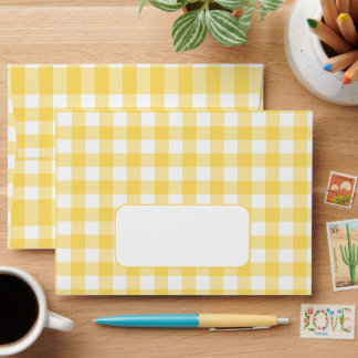Enveloppe Gingham jaune