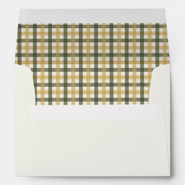 Enveloppe Gingham jaune et vert (Dos (Bas))