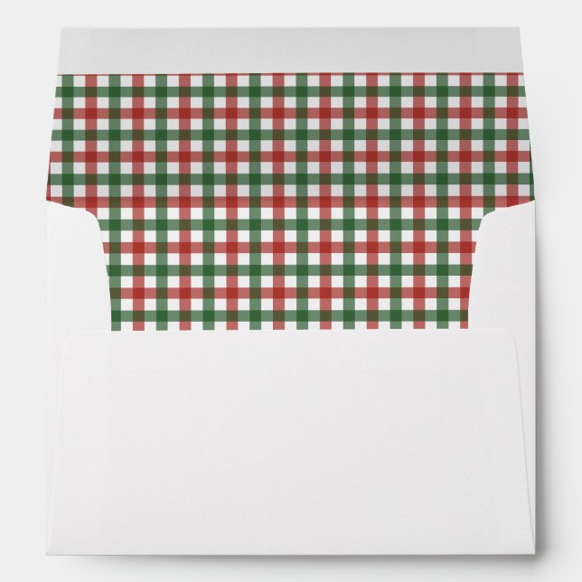 Enveloppe Gingham Rouge et Vert (Dos (Bas))