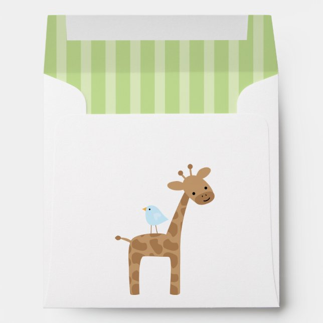 Enveloppe Girafe d'anniversaire (Dos (Bas))