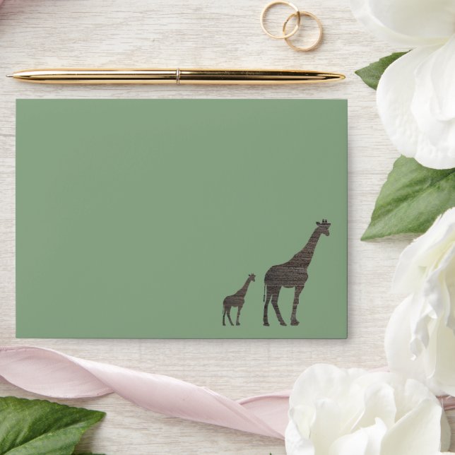 Enveloppe Giraffe Safari d'argile, Mariage rustique (Wedding)
