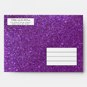 Enveloppe Girly Sparkly Royal Purple Parties scintillant