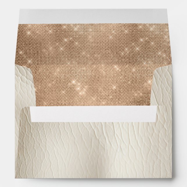 Enveloppe Glam Champagne Glitz Crème (Dos (Bas))