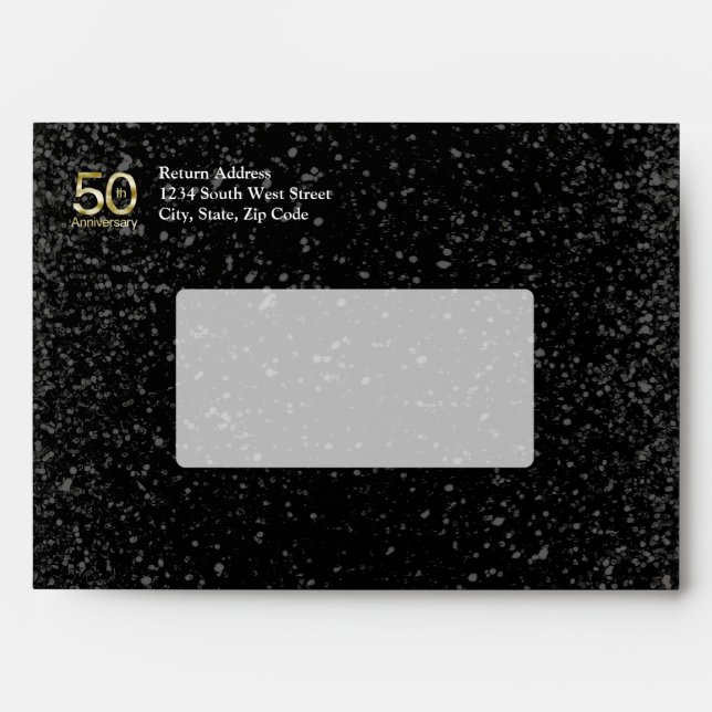 Enveloppe Glam Gold 50th Anniversary (Devant)