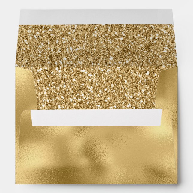 Enveloppe Glam Gold Glitzy Parties scintillant (Dos (Bas))