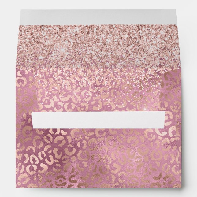 Enveloppe Glam Pink Glitzy Parties scintillant Empreinte de  (Dos (Bas))