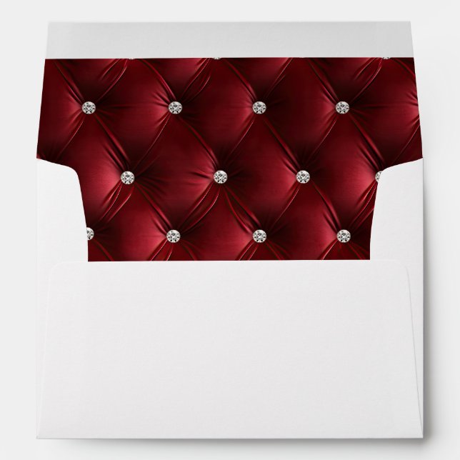 Enveloppe Glam Rouge Faux Velvet Noël (Dos (Bas))