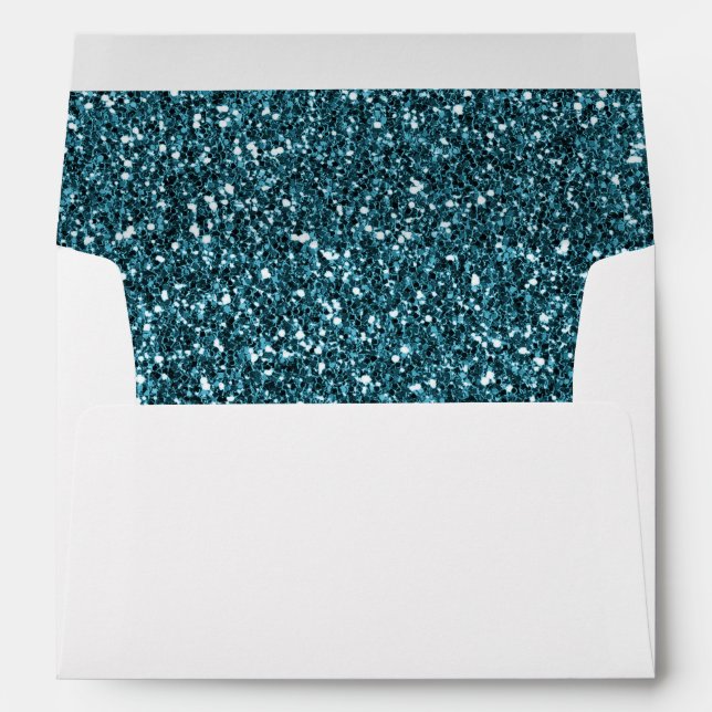Enveloppe Glam Turquoise Green Sparkle Parties scintillant G (Dos (Bas))