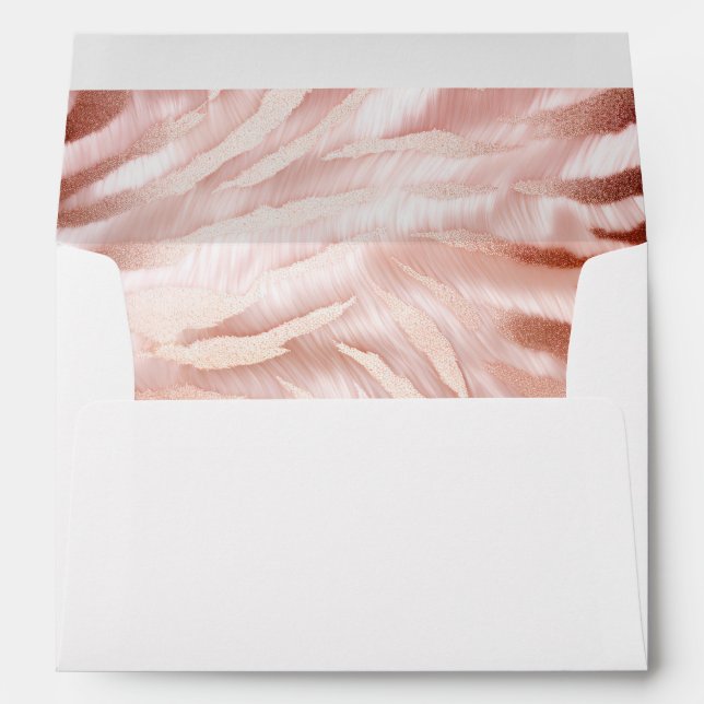 Enveloppe Glam Zebra, Rose rose (Dos (Bas))