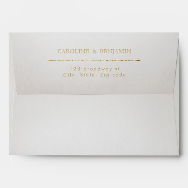 Enveloppe Glamor Art Déco Bourgogne Vintage mariage (Dos (Haut rabat))