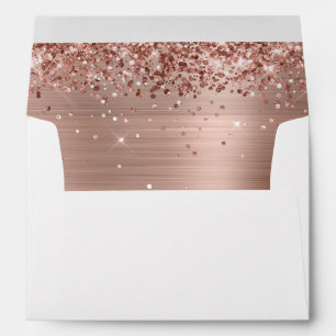 Enveloppe Glitterie Rose Gold Foil Élégante calligraphie