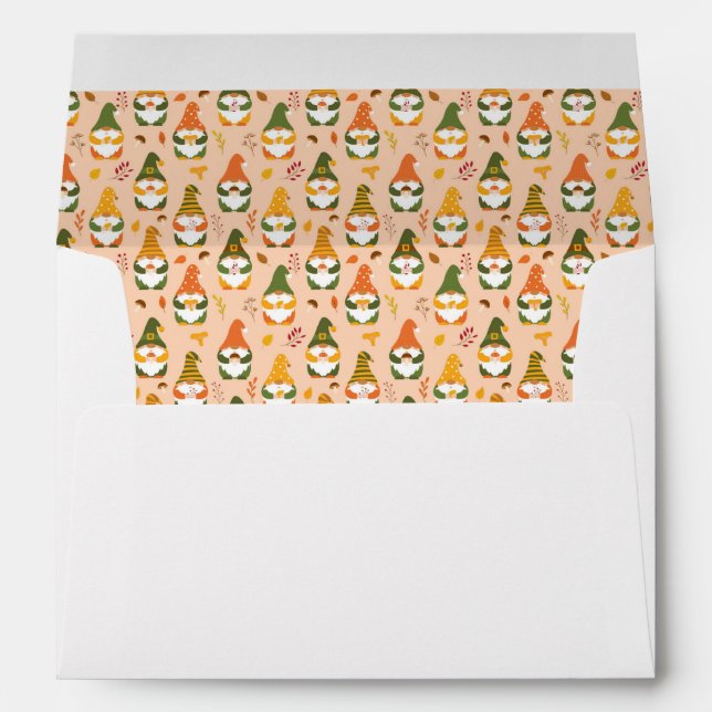 Enveloppe Gnomes d'automne dans le Motif forestier (Dos (Bas))
