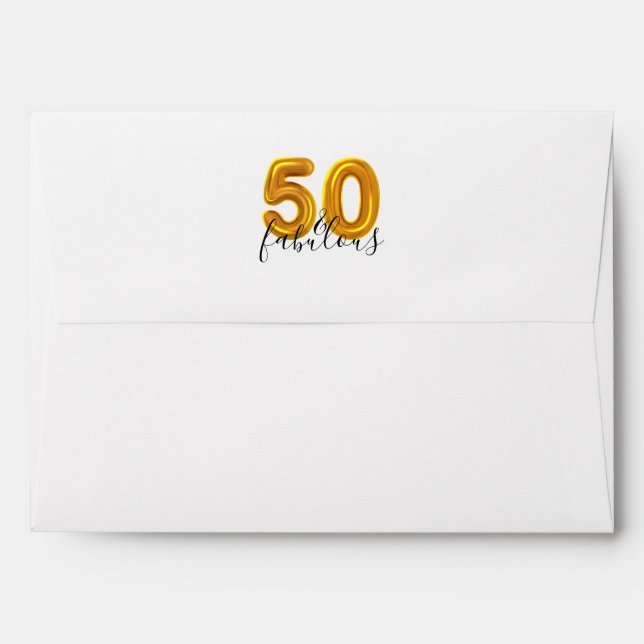 Enveloppe Gold 50 et fabuleux moderne 50e anniversaire (Dos (Haut rabat))